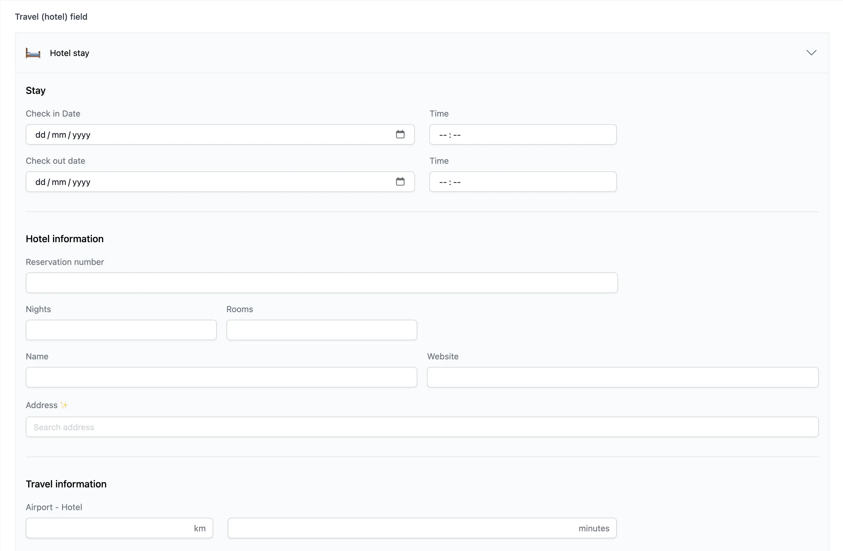 Customer providing hotel info