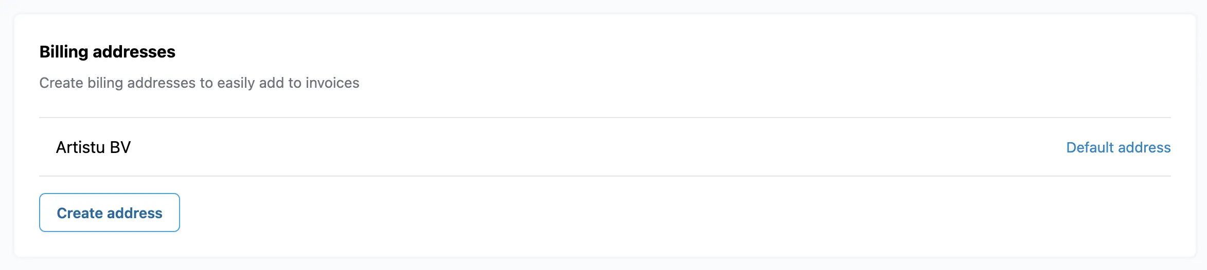 Billing addresses overview